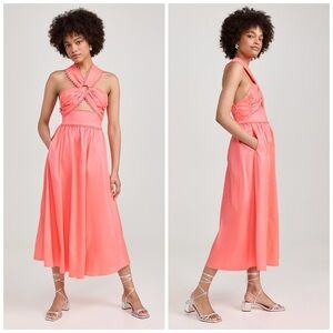 NEW CeliaB Avalon Scalloped Halter Midi Dress Celia B Size L​